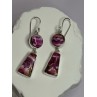 925 Sterling Silver Pink Oyster Turquoise Earrings Length 2 Inch