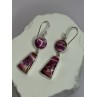 925 Sterling Silver Pink Oyster Turquoise Earrings Length 2 Inch