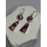 925 Sterling Silver Pink Oyster Turquoise Earrings Length 2 Inch