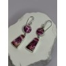 925 Sterling Silver Pink Oyster Turquoise Earrings Length 2 Inch