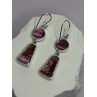 925 Sterling Silver Pink Oyster Turquoise Earrings Length 2 Inch