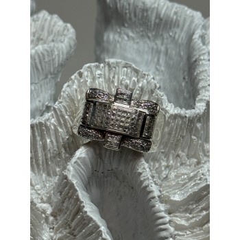 925 Sterling Silver Diamonds Men's Ring Size 9