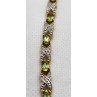 925 STERLING SILVER VERMEIL PERIDOT AND DIAMONDS BRACELET SIZE 7 IN