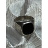 925 Sterling Silver Black Nephrite Men's Ring Size 10.5
