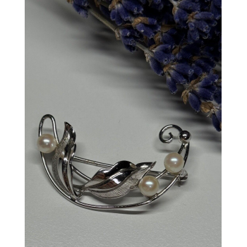 925 STERLING SILVER  PEARLS BROOCH