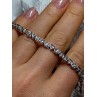 925 Sterling Silver White Sapphire Heart Bracelet Size 7 Inch