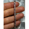 925 Sterling Silver White Sapphire Heart Bracelet Size 7 Inch
