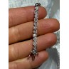 925 Sterling Silver White Sapphire Heart Bracelet Size 7 Inch