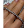 925 Sterling Silver White Sapphire Heart Bracelet Size 7 Inch