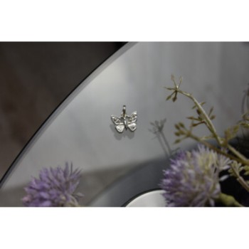 925 Sterling Silver CZ Butterfly Pendant