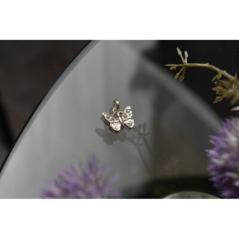 925 Sterling Silver CZ Butterfly Pendant