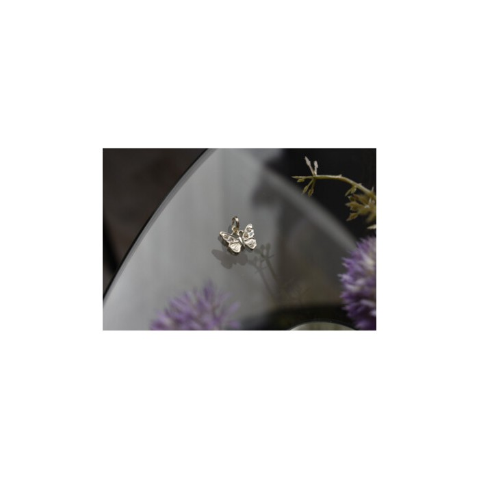 925 Sterling Silver CZ Butterfly Pendant
