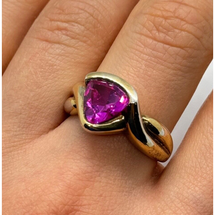 925 STERLING SILVER PINK TOPAZ RING SIZE 9