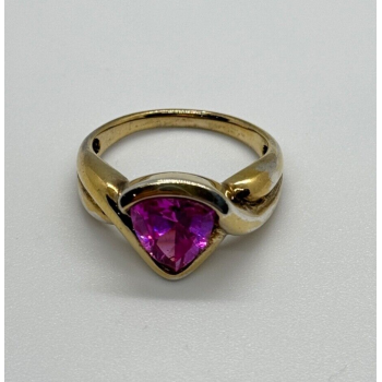 925 STERLING SILVER PINK TOPAZ RING SIZE 9