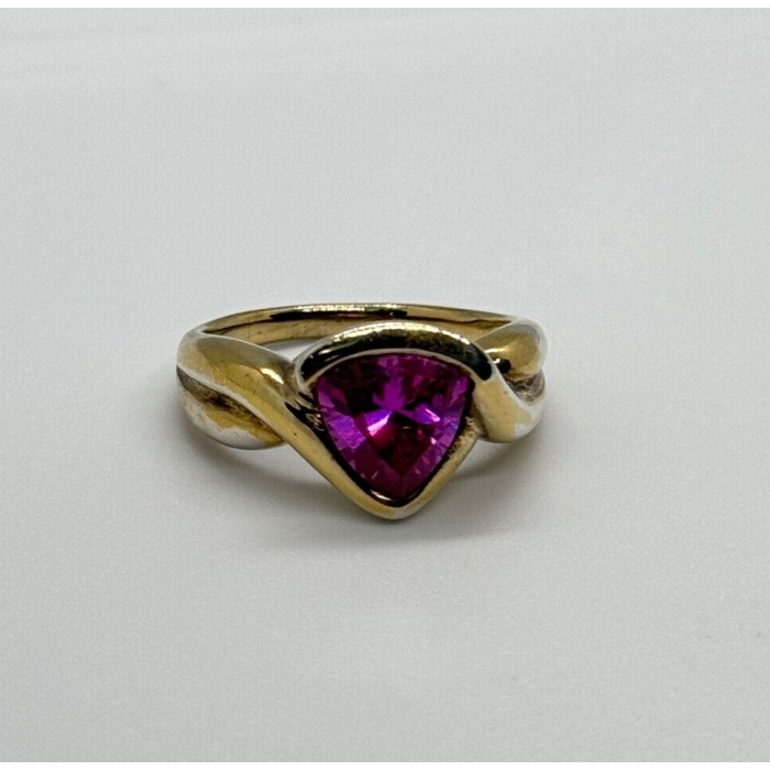 925 STERLING SILVER PINK TOPAZ RING SIZE 9