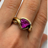 925 STERLING SILVER PINK TOPAZ RING SIZE 9