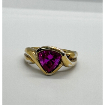 925 STERLING SILVER PINK TOPAZ RING SIZE 9