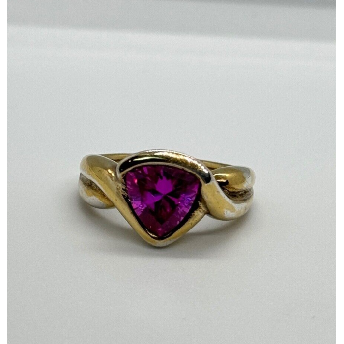 925 STERLING SILVER PINK TOPAZ RING SIZE 9