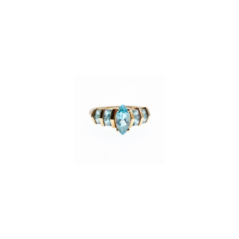 14K YELLOW GOLD TOPAZ RING SIZE 9
