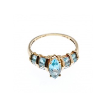 14K YELLOW GOLD TOPAZ RING SIZE 9