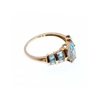 14K YELLOW GOLD TOPAZ RING SIZE 9