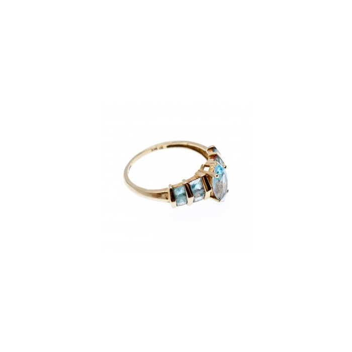 14K YELLOW GOLD TOPAZ RING SIZE 9