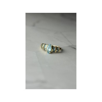 14K YELLOW GOLD TOPAZ RING SIZE 9