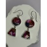 925 Sterling Silver Pink Oyster Turquoise Earrings Length 2 Inch