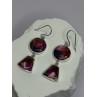 925 Sterling Silver Pink Oyster Turquoise Earrings Length 2 Inch