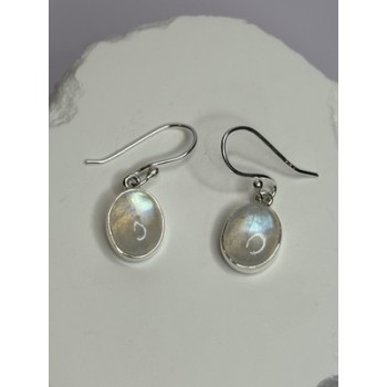 925 Sterling Silver Moonstone Earrings Length 1.1 Inch