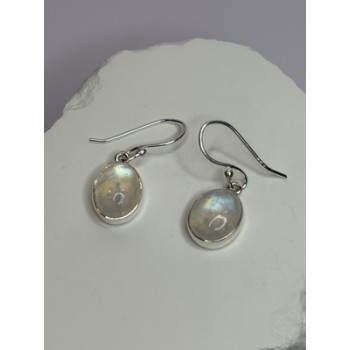 925 Sterling Silver Moonstone Earrings Length 1.1 Inch