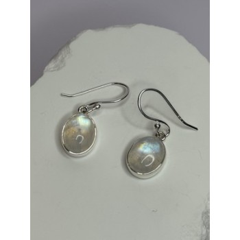 925 Sterling Silver Moonstone Earrings Length 1.1 Inch