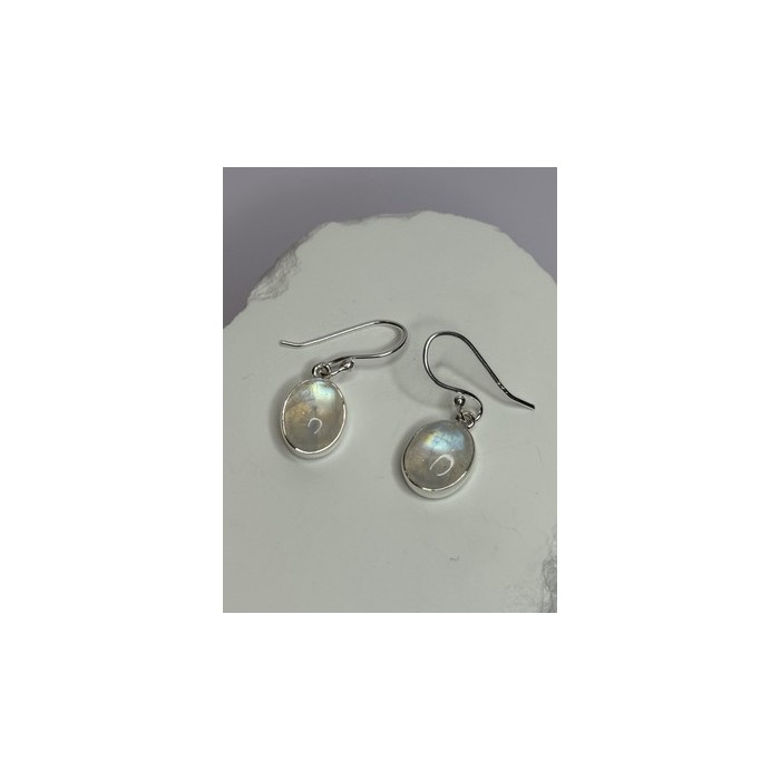 925 Sterling Silver Moonstone Earrings Length 1.1 Inch