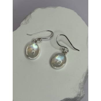 925 Sterling Silver Moonstone Earrings Length 1.1 Inch