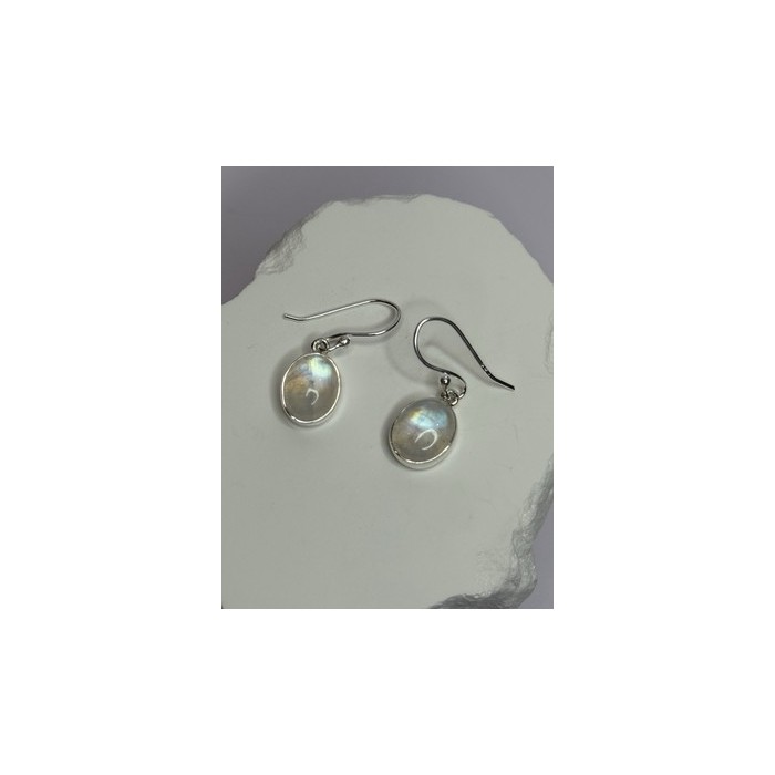 925 Sterling Silver Moonstone Earrings Length 1.1 Inch