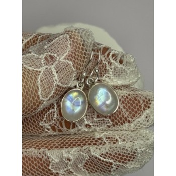 925 Sterling Silver Moonstone Earrings Length 1.1 Inch