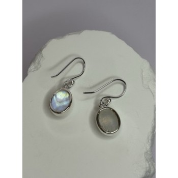 925 Sterling Silver Moonstone Earrings Length 1.1 Inch