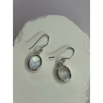 925 Sterling Silver Moonstone Earrings Length 1.1 Inch
