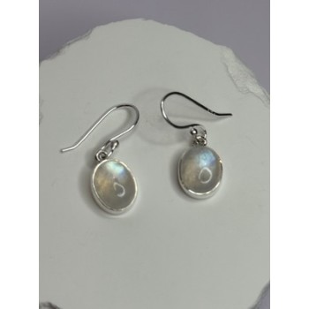 925 Sterling Silver Moonstone Earrings Length 1.1 Inch