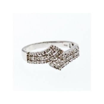 925 Sterling Silver White Topaz Ring Size 9