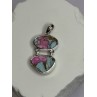 925 Sterling Silver Cotton Candy Turquoise Pendant Length 1.5 Inch