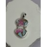 925 Sterling Silver Cotton Candy Turquoise Pendant Length 1.5 Inch