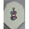 925 Sterling Silver Cotton Candy Turquoise Pendant Length 1.5 Inch