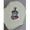 925 Sterling Silver Cotton Candy Turquoise Pendant Length 1.5 Inch