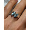 925 Sterling Silver Topaz Ring Size 6