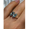 925 Sterling Silver Topaz Ring Size 6