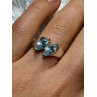 925 Sterling Silver Topaz Ring Size 6