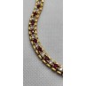 925 STERLING SILVER VERMEIL RUBY AND QUARTZ BRACELET SIZE 7.15 IN