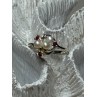 925 STERLING SILVER PEARLS & RUBY RING SIZE 8