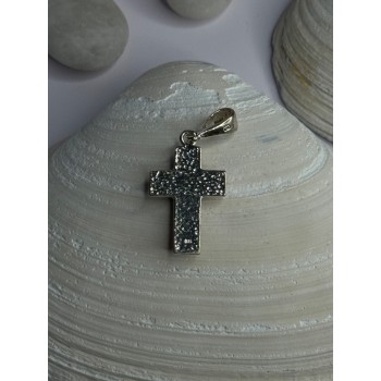 925 Sterling Silver Amber Cross Pendant Length 1.50 inch